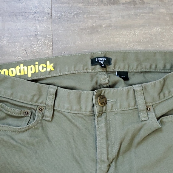 J Crew Stretch Toothpick Ankle Jeans/ Olive Skinny Jeans - Picture 3 of 7